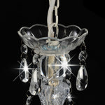 Chandelier with Beads White Round 3 x E14 281596