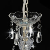 Chandelier with Beads White Round 3 x E14 281596