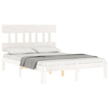 Bed Frame without Mattress White Small Double Solid Wood Pine 3193567