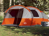 Camping Tent Tunnel 4-Person Grey and Orange Waterproof 94633