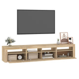 TV Cabinet with LED Lights Sonoma Oak 210x35x40 cm 3152732