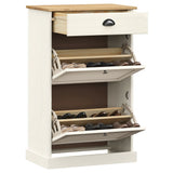 Shoe Cabinet VIGO 60x35x96 cm White Solid Wood Pine 353170