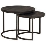 Nesting Coffee Tables 2 pcs Black Solid Mango Wood and Steel 4104642