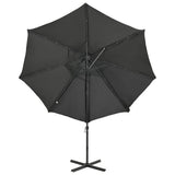 Cantilever Garden Parasol with Pole and LED Lights Anthracite 300 cm 312330