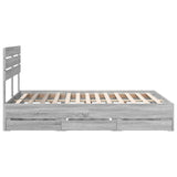 Bed Frame with Drawer Grey Sonoma 140 x 200 cm Engineer Wood 3411503
