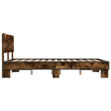 ZNTS Bed Frame without Mattress Smoked Oak 135x190 cm Double 3280209