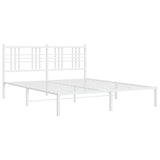 Metal Bed Frame without Mattress with Headboard White 160x200cm 376376