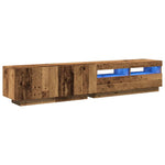 TV Cabinet with LED Lights Old Wood 200x35x40 cm Engineered Wood 3329165