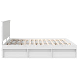 Bed Frame with Headboard White 200 x 200 cm Solid Pine Wood 3409309