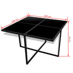 9 Piece Outdoor Dining Set with Cushions Poly Rattan Black 42762