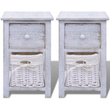 Bedside Cabinets 2 pcs Wood White 242867