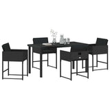 Garden Dining Set 5 pcs Black Poly Rattan 3380718