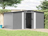 Garden Storage Shed Grey Metal 257x205x178 cm 42907
