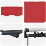 Retractable Awning Red 350 x 200 cm Fabric 3329748