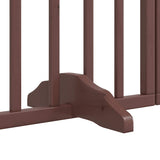 Dog Gate with Door Foldable 6 Panels Brown Oak 300 cm Poplar Wood 352229