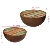 Bowl-shaped Coffee Tables 2 pcs Solid Wood Reclaimed 352050