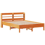 Bed Frame without Mattress Wax Brown 160x200 cm Solid Wood Pine 3306884