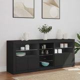 Sideboard with LED Lights Black 162x37x67 cm 3209031