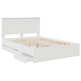 Bed Frame with Drawer White 140 x 200 cm Engineer Wood 3411110