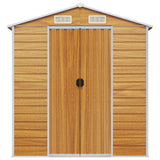 Garden Shed Light Brown 191x640x198 cm Galvanised Steel 3188281