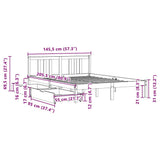 Bed Frame without Mattress White 140x200 cm Solid Wood Pine 3301637