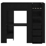 Loft Bed Frame with Desk Black Oak 75 x 190 cm Engineered Wood 3410428