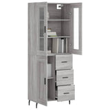 Highboard Grey Sonoma 69.5x34x180 cm Engineered Wood 3198679