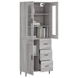 Highboard Grey Sonoma 69.5x34x180 cm Engineered Wood 3198679