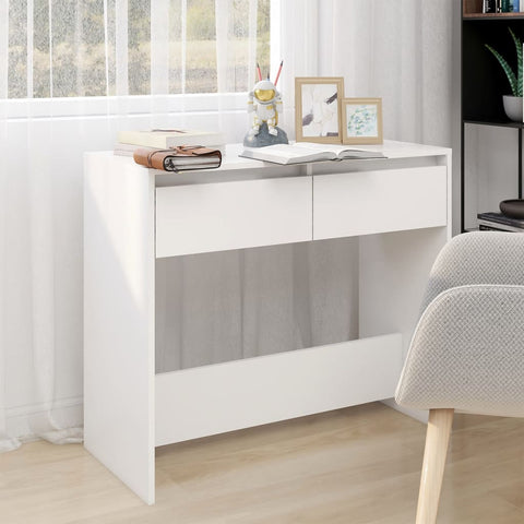 Console Table White 89x41x76.5 cm Steel 809566