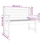 Garden Bench 109x48x91.5 cm Solid Wood Douglas 824065