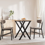 ZNTS Dining Table X-Frame 70x70x75 cm Solid Wood Pine and Steel 3282693