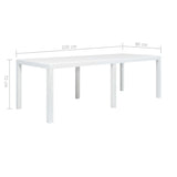 Garden Table White 220x90x72 cm Plastic Rattan Look 45607