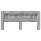 Headboard Cabinet with Storage Grey Sonoma Engineered Wood 8001306