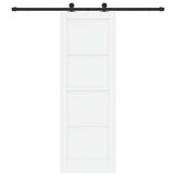Sliding Door White and Black 73.5 x 211 cm Solid Pine Wood 3333357