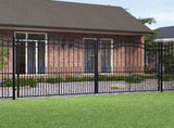 Fence Gate "KAMPEN" with Spear Top Black 394,5x172 cm Steel 151103