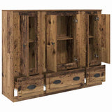 Highboard with Drawer 3 pcs Old Wood Engineered Wood 3402671