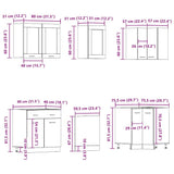 11 Piece Kitchen Cabinet Set Lyon" Artisan Oak Engineered Wood 3328578