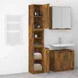 Bathroom Cabinet Smoked Oak 32x34x188.5 cm Engineered Wood 817069