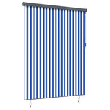 Roller Blind Blue and White 200 x 250 cm Fabric and Aluminum 362087
