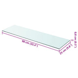 Shelves 2 pcs Panel Glass Clear 90x25 cm 3051580