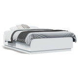 Bed Frame without Mattress White 135x190 cm Double 3209737
