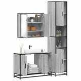 3 Piece Bathroom Furniture Set Grey Sonoma Engineered Wood 3301073