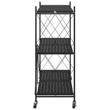 Storage Shelf on Wheels Black 71x34x88 cm Steel 4012385