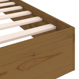 Bed Frame without Mattress Honey Brown Solid Wood 135x190 cm Double 820080