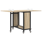 Folding Dining Table with Castors 130 x 80 x 76.5 cm steel PB 8006044