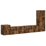 TV Cabinet Set Wall-mounted 3 pcs Smoked Oak Engineered Wood 3409020
