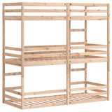 Triple Bunk Bed without Mattress 90x190 cm Single Solid Wood Pine 3284257