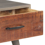 ZNTS Coffee Table Grey 100x60x40 cm Solid Rough Mango Wood 321808