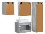 Bathroom Cabinet Set 5 pcs Grey Sonoma 50 x 14.5 x 70 cm 3407324