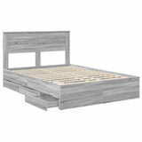 Bed Frame with Drawer Grey Sonoma 160 x 200 cm Engineer Wood 3409837